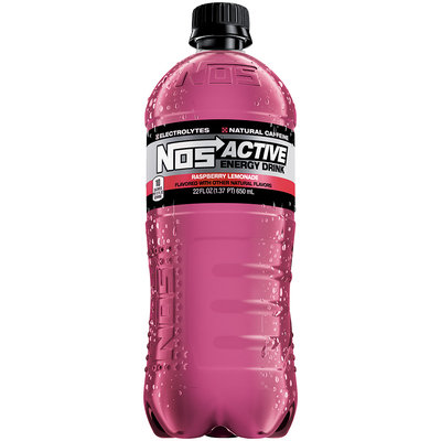 NOS Active Energy Drink Raspberry Lemonade 22 fl. oz. Plastic Bottle