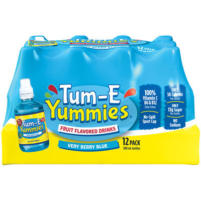 Tum-E Yummies Very Berry Blue Fruit Flavored Drink 12-10.1 fl. oz. Plastic Bottles