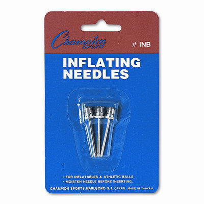 Champion Sports Nickel-Plated Inflating Needles for Electric Inflating Pump, 3/Pack
