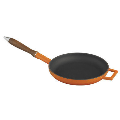 Lava Cookware Signature Enameled Cast-Iron French Skillet, 9, Orange Spice