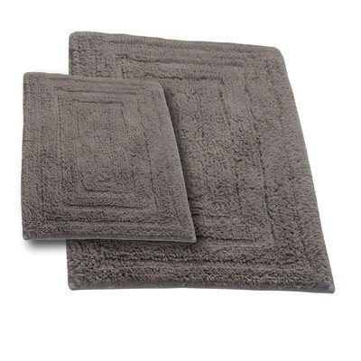 Textile Decor Castle 2 Piece 100% Cotton Racetrack Spray Latex Bath Rug Set, 24 H X 17 W and 40 H X 24 W