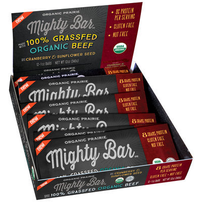 Organic Prairie® Mighty Bar™ Organic Beef with Cranberry & Sunflower Seed 12-1 oz. Bars