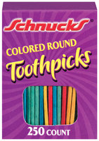 Schnucks Colored Round Toothpicks 250 Ct Box