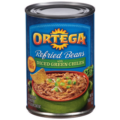 Ortega® Refried Beans with Diced Green Chiles 16 oz. Can