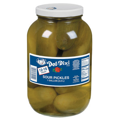 Del-Dixi Sour 12-16 Ct Pickles 1 Gal Jar