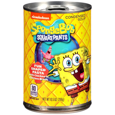 Nickelodeon® SpongeBob Squarepants™ Shaped Pasta with Chicken in Chicken Broth Condensed Soup 10.5 oz. Pull-Top Can