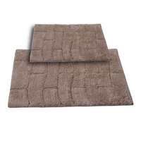 Textile Decor Castle 2 Piece 100% Cotton New Tile Spray Latex Bath Rug Set, 24 H X 17 W and 40 H X 24 W