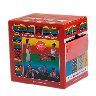 CanDo 10-5272 Low Powder Exercise Band 25 Yard Roll Red Light
