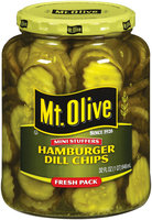 Mt. Olive Hamburger Dill Chips Mini Stuffers Fresh Pack Pickles 32 Oz Jar
