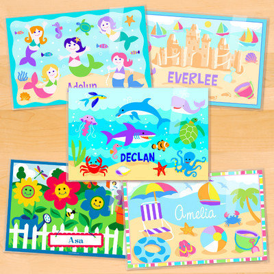 Olive Kids Girls Five Pack Summer Fun Personalized Placemat