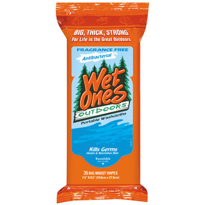 Wet Ones Outdoors Antibacterial Portable Washcloths 35 Ct Package