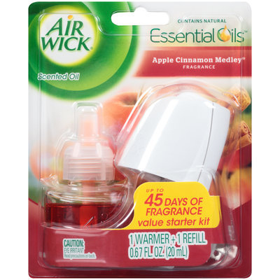 Air Wick® Essential Oils™ Apple Cinnamon Medley® Starter Kit 0.67 fl. oz. Carded Pack