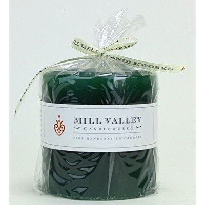 Mill Valley Candleworks Evergreen Scented Pillar Candle Size: 4