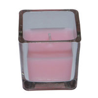Zest Candle CVZ-036 Light Rose Square Glass Votive Candles -12pc-Box