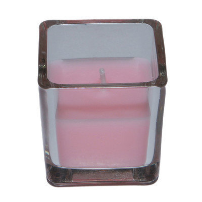 Zest Candle CVZ-036 Light Rose Square Glass Votive Candles -12pc-Box