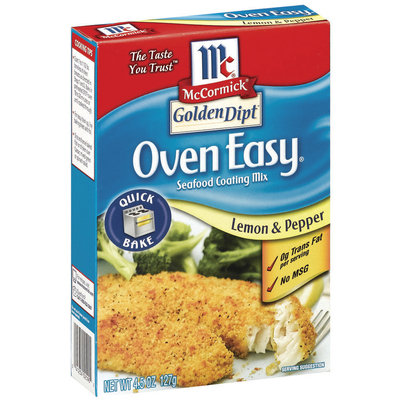 Golden Dipt Oven Easy Quick Bake Lemon & Pepper Seafood Coating Mix 4.5 Oz Box