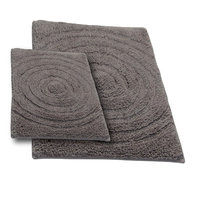 Textile Decor Castle 2 Piece 100% Cotton Echo Spray Latex Bath Rug Set, 30 H X 20 W and 40 H X 24 W, Stone