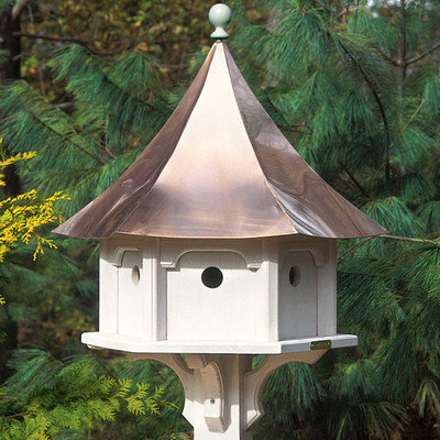 Lazy Hill Farms Polished Copper Roof Carousel Bird House