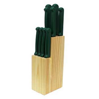 Ginsu Homebasic 10 Piece Cutlery Block Set Color: Green