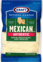 Kraft Natural Cheese Mexican Style Authentic Finely Shredded Cheese 8 oz. ZIP-PAK®