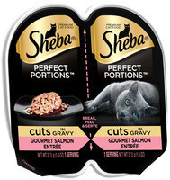 Sheba® Perfect Portions™ Cuts in Gravy Gourmet Salmon Entree Cat Food 2–1.3 oz. Cups