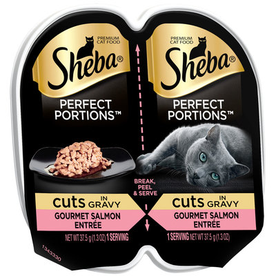 Sheba® Perfect Portions™ Cuts in Gravy Gourmet Salmon Entree Cat Food 2–1.3 oz. Cups