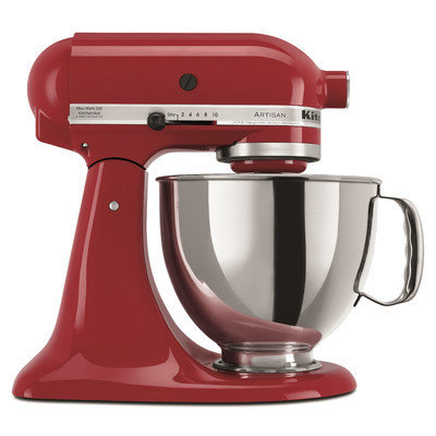 KitchenAid Artisan Series 5 qt. Stand Mixer in Empire Red with Additional Glass Bowl KSM150PSER 3 KIT
