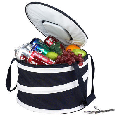 Picnic at Ascot Compact Pop-Up Cooler, Navy/White