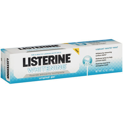 Listerine® Whitening® Vibrant White® Mint Original Gel Toothpaste 4.2 oz Tube