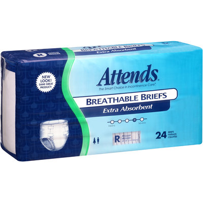 BRBX25 Attends® Extra Absorbent Briefs, Regular, 24 count Pack