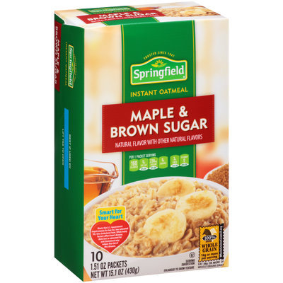 Springfield® Maple & Brown Sugar Instant Oatmeal 10-1.51 oz. Packets