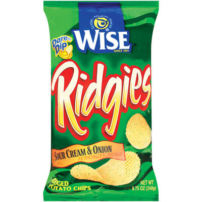 Wise Ridged Sour Cream & Onion Potato Chips 8.75 Oz Bag