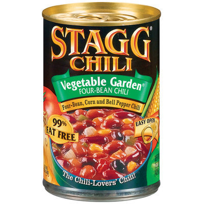 STAGG CHILI Vegetable Garden Four Bean 99% Fat Free Chili 15 OZ CAN