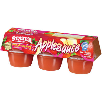 Stater Bros. Strawberry 4 Oz Applesauce 6 Pk Cup