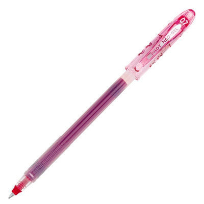 Pilot Rollerball Gel Pen, .7mm, Nonrefillable, Clear Barrel, Red Ink