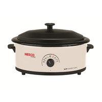 Nesco® 6-qt. Ivory Roaster with Porcelain Cookwell & Glass Lid