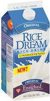 Rice Dream® Unsweetened Enriched Original Rice Drink 0.5 gal. Carton