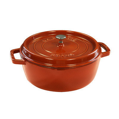 Staub Cast Iron Wide Round Shallow Cocotte Size: 6-qt.