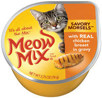 Meow Mix Savory Morsels with Real Chicken Breast in Gravy Wet Cat Food, 2.75-Ounce Cup
