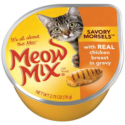 Meow Mix Savory Morsels with Real Chicken Breast in Gravy Wet Cat Food, 2.75-Ounce Cup