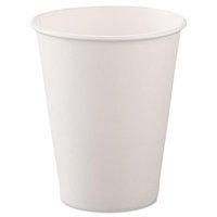 Solo Cups Single-Sided Poly Paper Hot Cups, 8oz, White, 50/Bag, 20 Bags/Carton