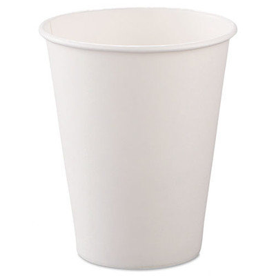 Solo Cups Single-Sided Poly Paper Hot Cups, 8oz, White, 50/Bag, 20 Bags/Carton