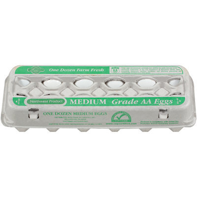 Haggen Medium Farm Fresh Grade AA Eggs 12 Ct Carton