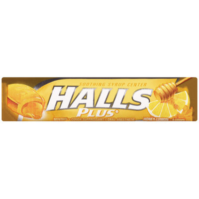 Halls Plus® Honey Lemon Cough Suppressant/Oral Anesthetic Menthol Drops 9 ct Pack