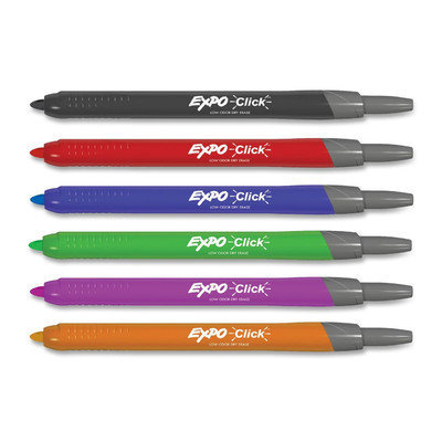 Sanford Ink Corporation Dry-Erase Markers, Retractable, Fine Point,3/Pack, Bk/Rd/Be