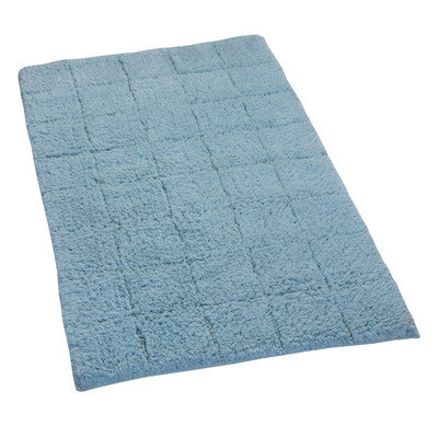 Textile Decor Castle 100% Cotton Summer Tile Spray Latex Back Bath Rug, 34 H X 21 W, Light Blue