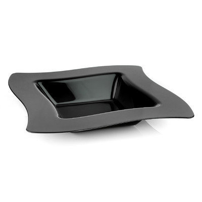 Fineline Settings, Inc Wavetrends 12 oz. Square Wavy-Edge Bowl (Pack of 120), Black