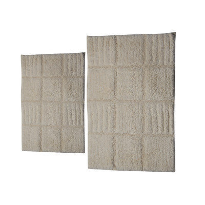 Textile Decor Castle 2 Piece 100% Cotton Chakkar Board Spray Latex Bath Rug Set, 24 H X 17 W and 40 H X 24 W