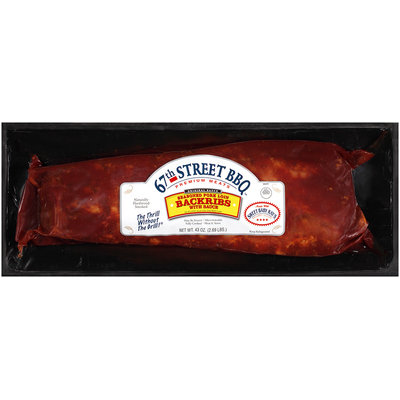 67th Street BBQ™ Seasoned Pork Loin Backribs with Sauce 43 oz. Package