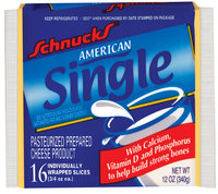 Schnucks American Single Cheese 12 Oz Wrapper